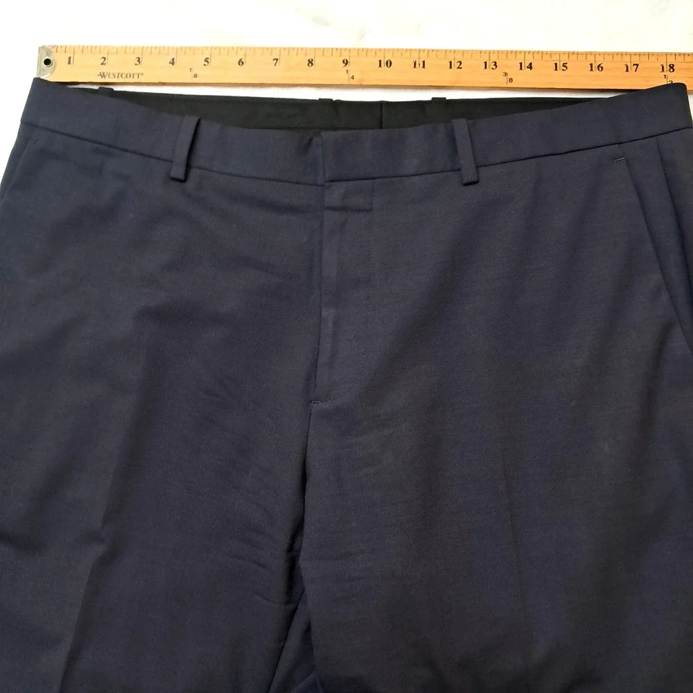 Theory Mayer New Tailor 2 Virgin Wool Dress Pants Men's 36 Navy Blue Work Career - Picture 12 of 13